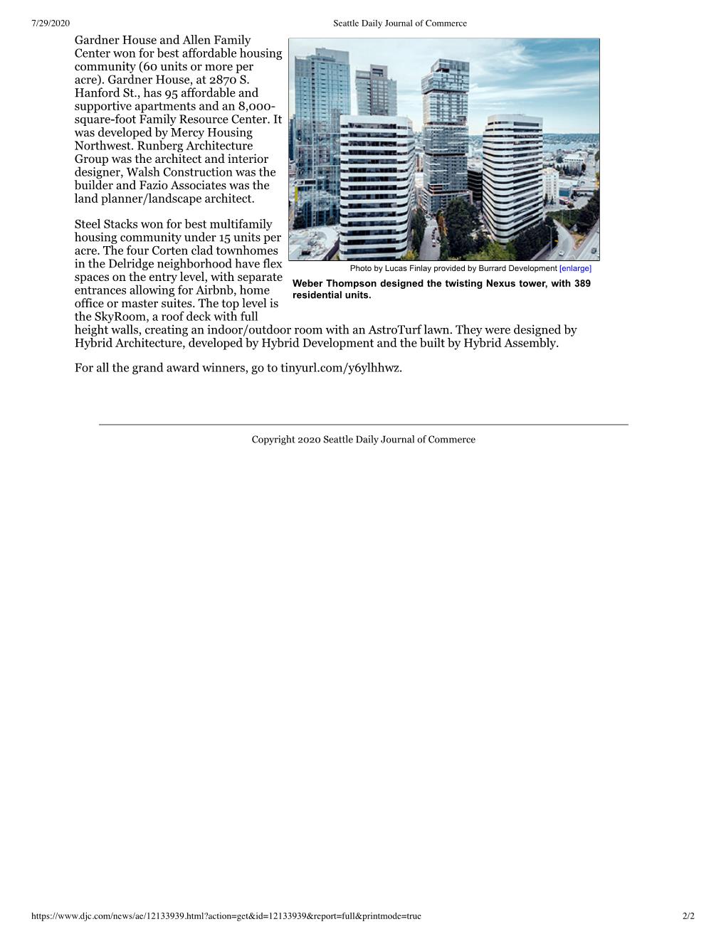 Seattle Daily Journal Of Commercegold Nugget Awards 2020 Page 002